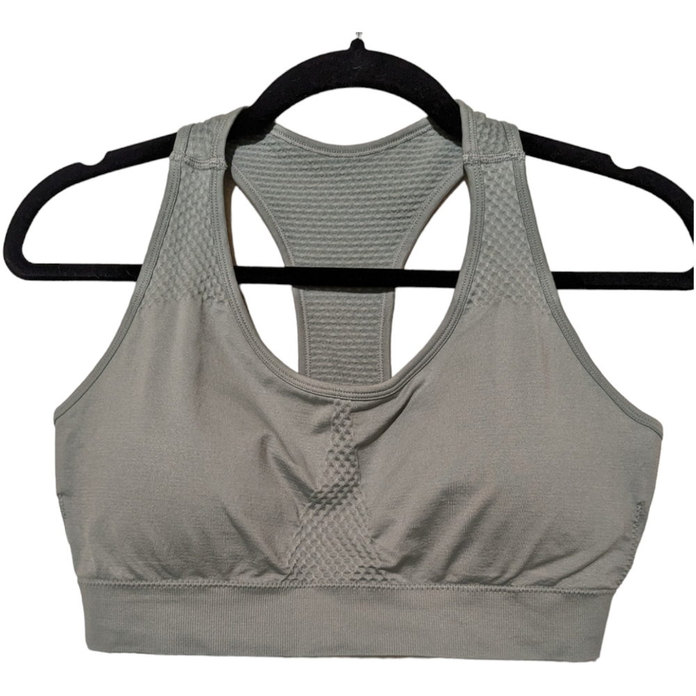 Sage seafoam textured sports bra